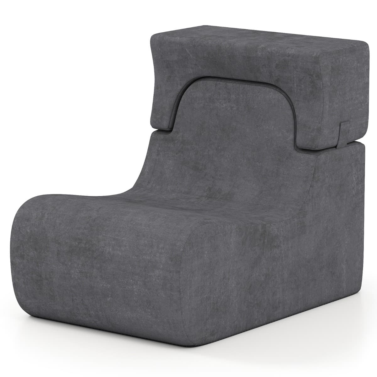 Fauteuil de Sol pour Adultes Canapé Paresseux avec Appuie-tête Amovible Housse Lavable en Velours Gl