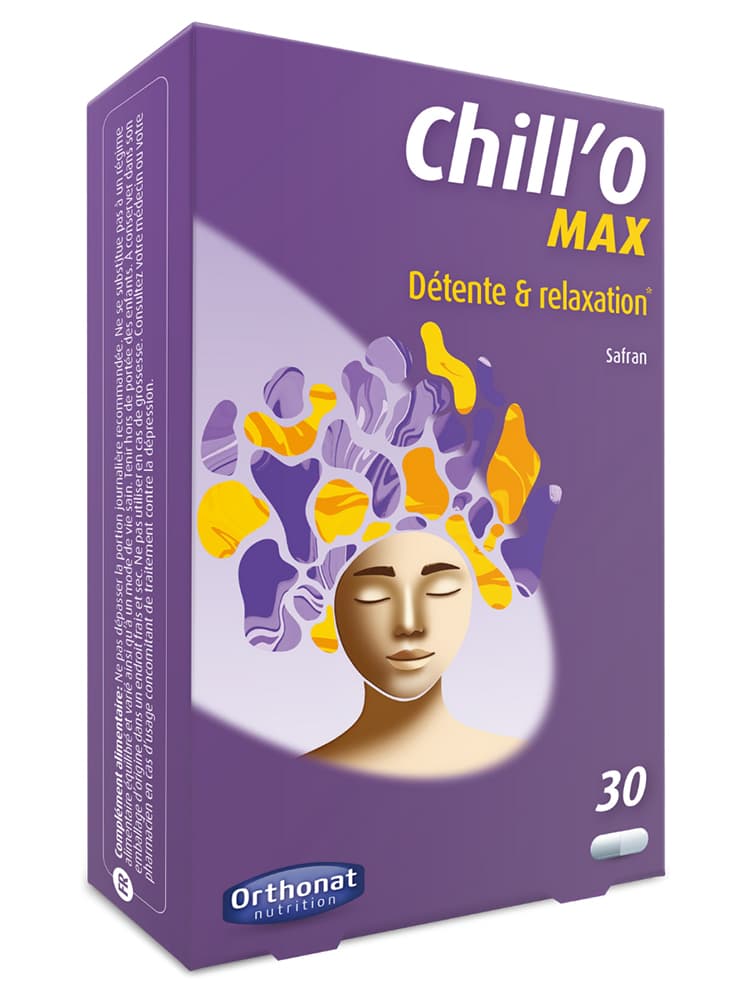 Orthonat Chill'O Max Détente et Relaxation Extrait de Safran 30 Gélules